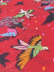 Foulard Colibris fond Rouge